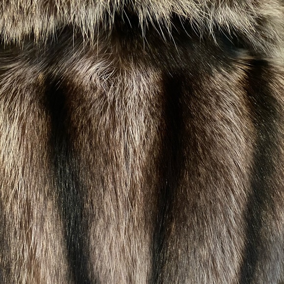 Vintage raccoon fur stroller coat